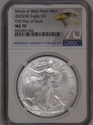 2025 (W) Silver Eagle First Day of Issue MS70 NGC