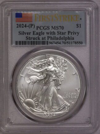 2024 (P) Silver Eagle Star Privy MS70 PCGS