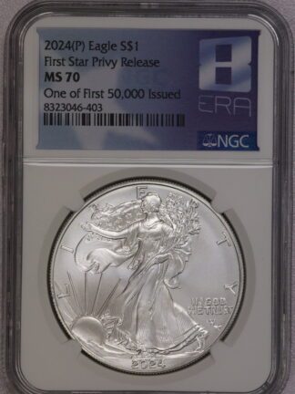 2024 (P) Silver Eagle First Star Privy MS70 NGC