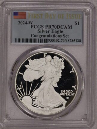 2024 W Silver Eagle Congratulations Set PR70 PCGS