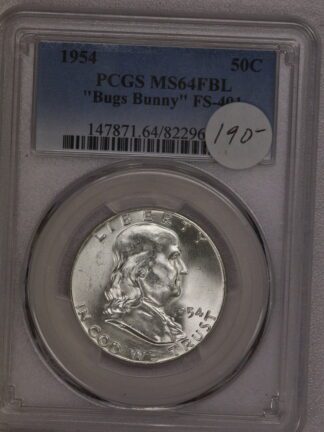 1954 Franklin Half Dollar PCGS MS64FBL "Bugs Bunny"