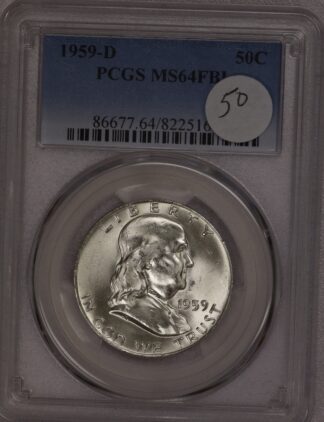 1959-D Franklin Half PCGS MS64 FBL