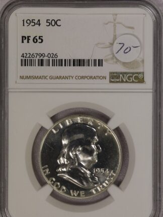 1954 Franklin Half NGC PF65