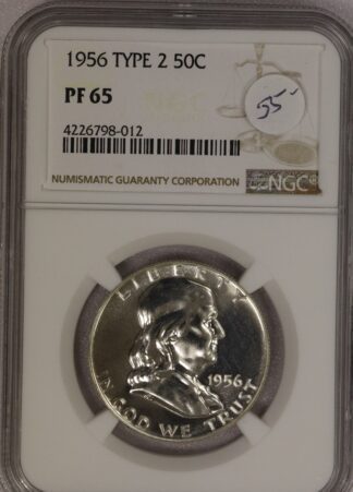 1956 Franklin Half NGC Type 2 PF65