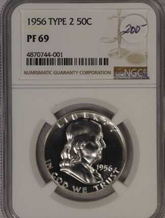 1956 Franklin Half NGC Type 2 PF69