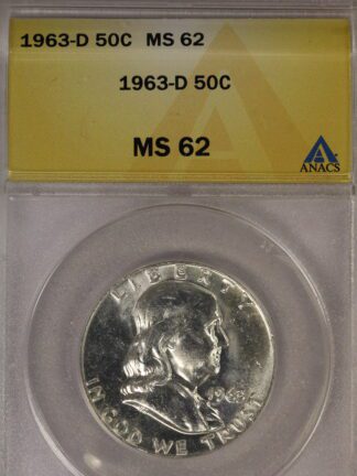 1963-D Franklin Half Dollar ANACS MS62
