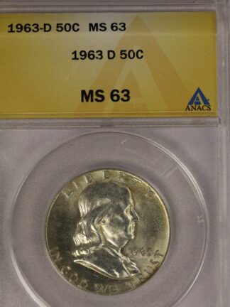 1963-D Franklin Half ANACS MS63