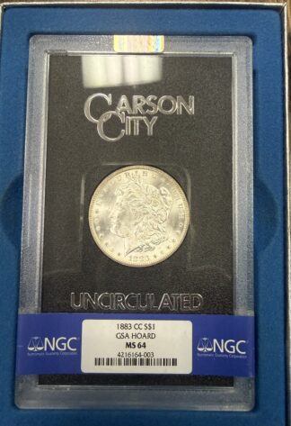 1883 CC Morgan Dollar GSA MS64 NGC Cert 4216164-003 Includes Box Certificate