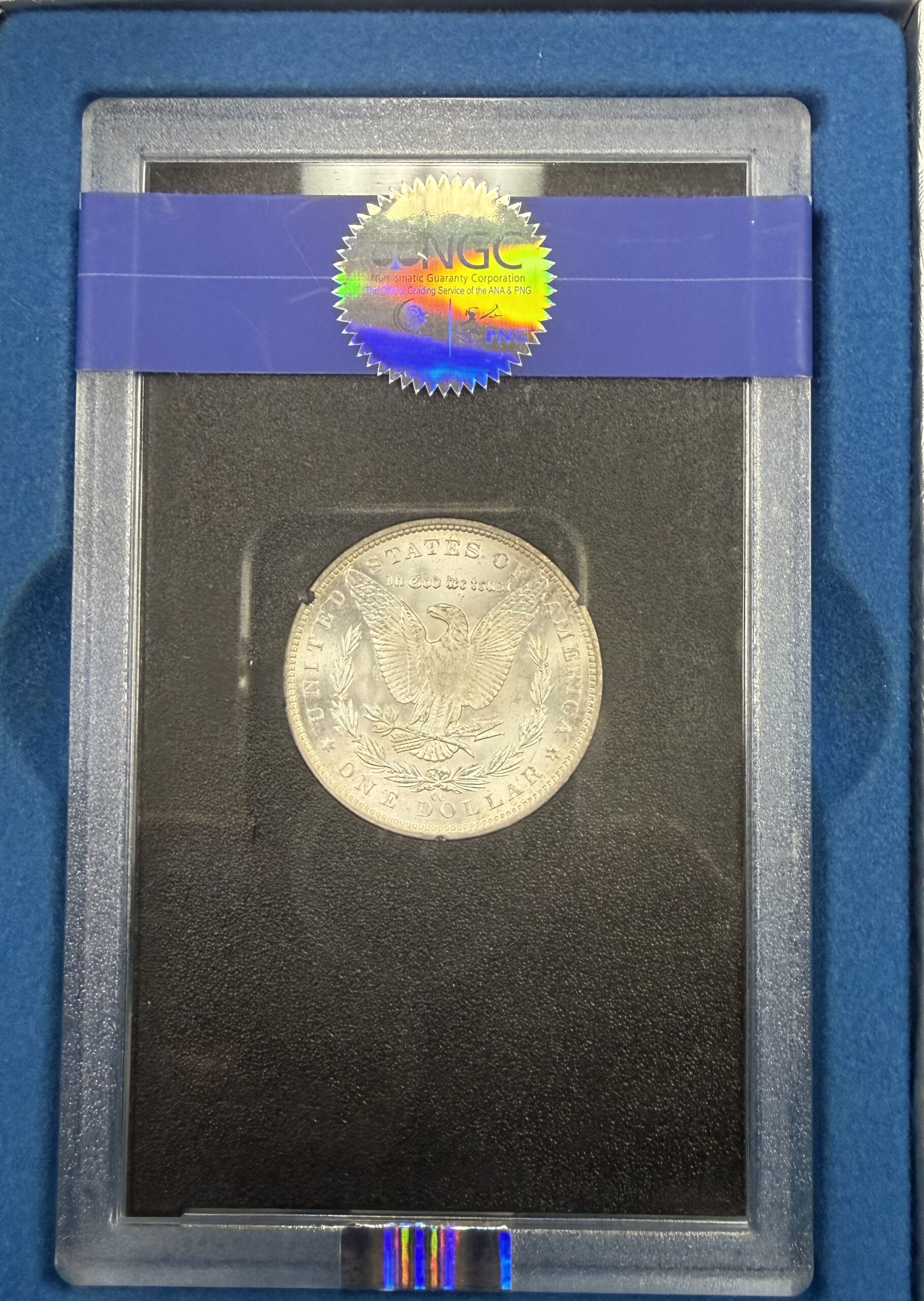1883 CC Morgan Dollar GSA MS64 NGC Cert 4216164-003 Includes Box Certificate - Image 3