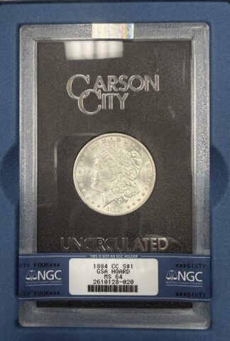 1884 CC Morgan Dollar GSA MS64 NGC Cert 4216164-003 Includes Box Certificate