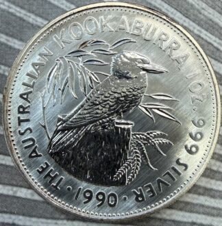 Auction - 1990 Australian Kookaburra 1 oz Fine Silver