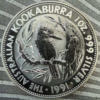 Auctions - 1991 Australian Kookaburra 1 oz Fine Silver