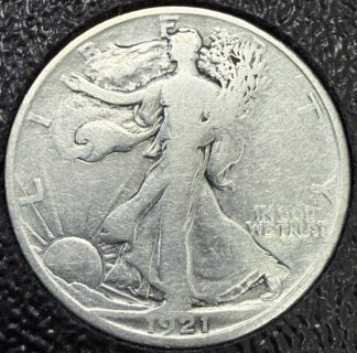 1921 D Walking Half Dollar Good Cleaned