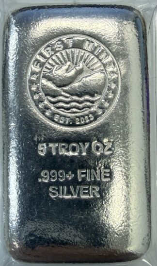 5 oz Fine Silver .999 Bar First Mint