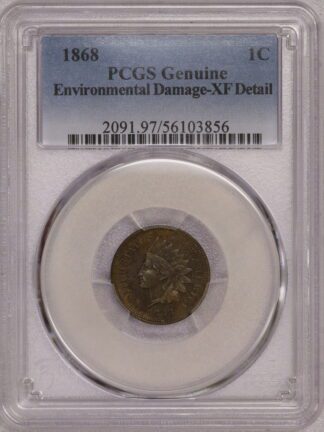 1868 Indian Head Cent XF Environmental Damage PCGS
