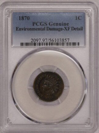 1870 Indian Head Cent PCGS XF Detail: Environmental Damage
