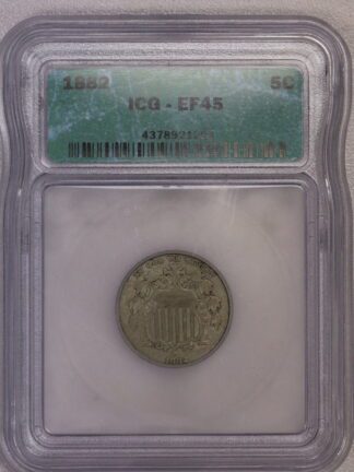 1882 Shield Nickel ICG EF45