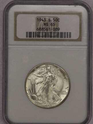 1943-S Walking Liberty Half Dollar NGC MS65