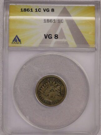 1861 Copper Nickel Indian Head Cent VG8 ANACS