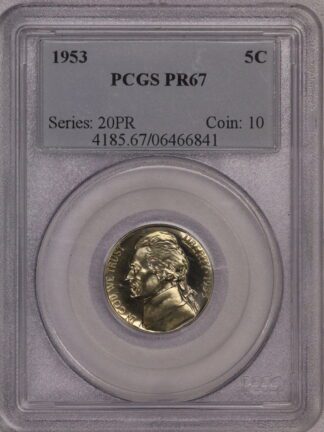 1953 Jefferson Nickel PCGS PR67