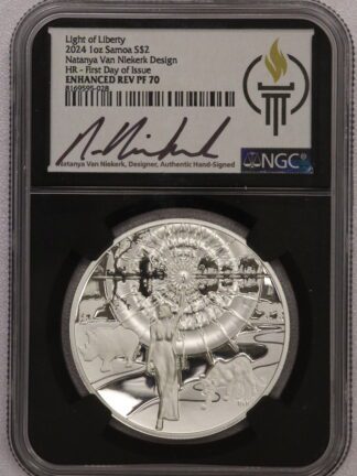 2024 Light Of Liberty $2 Samoa 1 oz Signed Susan Taylor Enhanced Reverse PF70