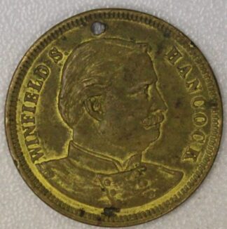 AUCTION-   1880 Winfield S Hancock A Superb Soldier A Model President Presidential Campaign Medal Token Holed