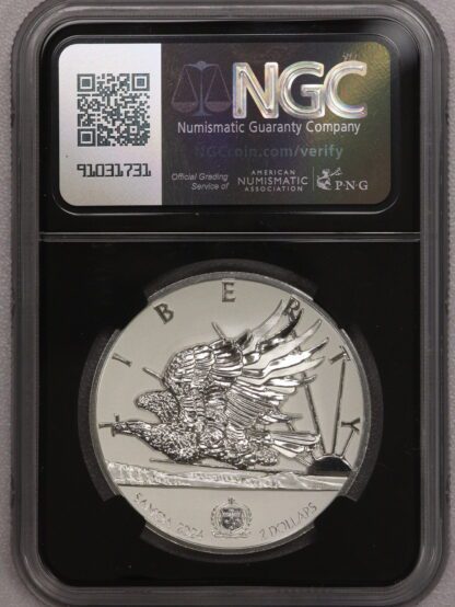 2024 Light Of Liberty $2 Samoa 1 oz Signed Susan Taylor Enhanced