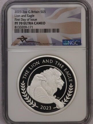 2025 Lion & Eagle 2 oz Silver G. Britain PF70