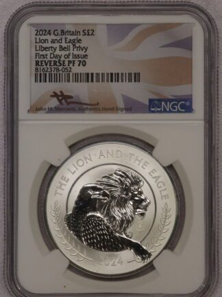 2025 Britannia 1 oz Silver Liberty Bell Privy G. Britain PF70