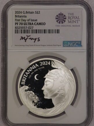2024 Britannia 1 oz Silver G. Britain Signed Jennings PF70 NGC