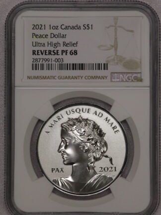 2021 1 oz Silver Peace Dollar Canada PF68 NGC White Label