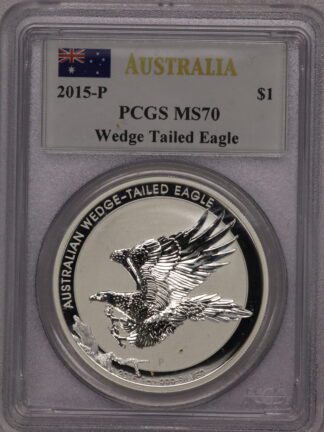 2015-P Australian $1 One Ounce Wedge-Tailed Eagle PCGS MS70 Mercanti Signed