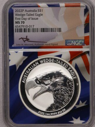 2022P Australia $1 Wedge-Tailed Eagle FDOI NGC MS70