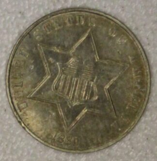 1860 Silver Three Cent Trime VF Choice