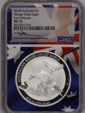 2018P Australia $1 Wedge-Tailed Eagle Early Releases NGC MS70