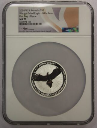 2024 Australian Wedge-Tailed Eagle 10th Anniversary 2 Oz NGC FDOI MS70