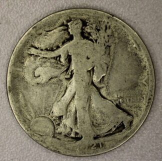 AUCTION-   1921-D Walking liberty Half Dollar AG