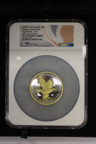 2023 5 oz Australia $8 Wedge-Tailed Eagle High Relief-Gilt FDOI NGC PF70 UC