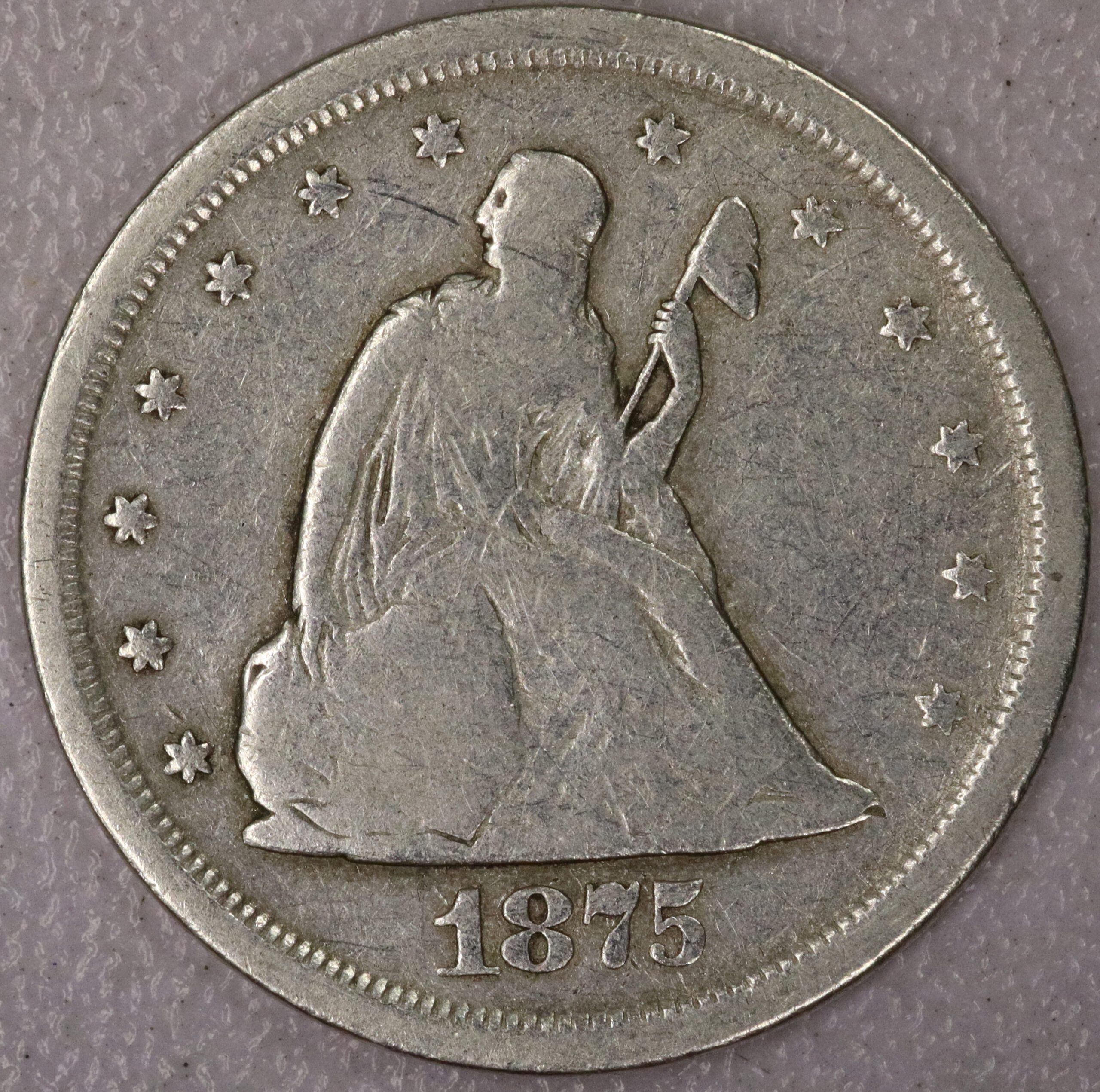 Auction - 1875 S 20 Twenty Cents Seated Liberty