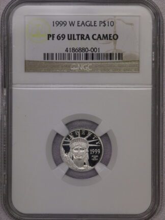 1999 W 1/10th $10 Platinum Eagle PF69 NGC