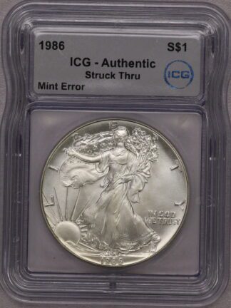 Auction - 1986 Silver Eagle ICG Authentic