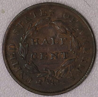 1835 Classic Head Half Cent Old Cleaning – Portsmouth Coin