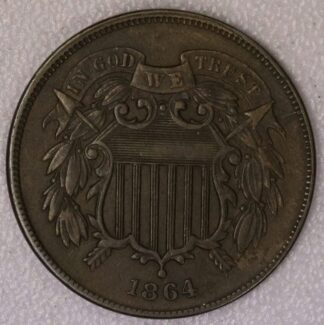 1864 Large Motto Two Cent Piece Very Fine Choice