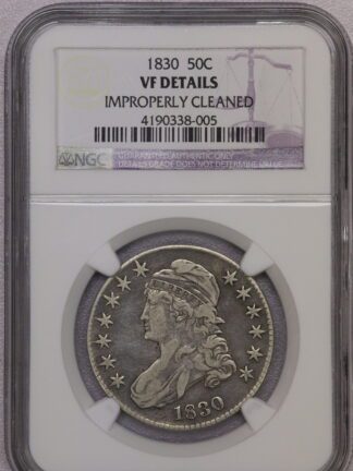 Auction-1830 Half Dollar NGC VF Details Improperly Cleaned