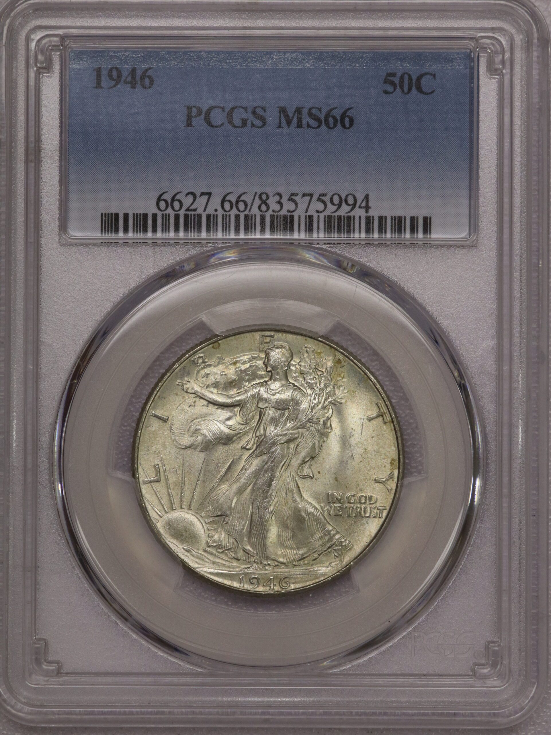 1946 Walking Liberty Half Dollar PCGS MS66