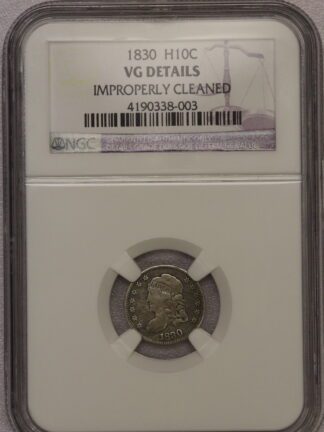 Auction-1830 Half Dime NGC VG Details Improperly Cleaned