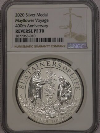PCGS-PR68 　1988　カナダ　サンモーリス製鉄所創設250周年記念銀貨 2020 Silver Medal Mayflower Voyage 400th Anniv NGC Reverse PF70
