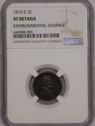 Auction - 1913-S Lincoln Cent NGC XF Details Environmental Damage