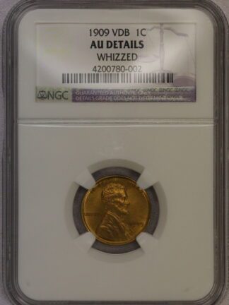 Auction-Lincoln Cent 1909 VDB NGC AU Details Whizzed