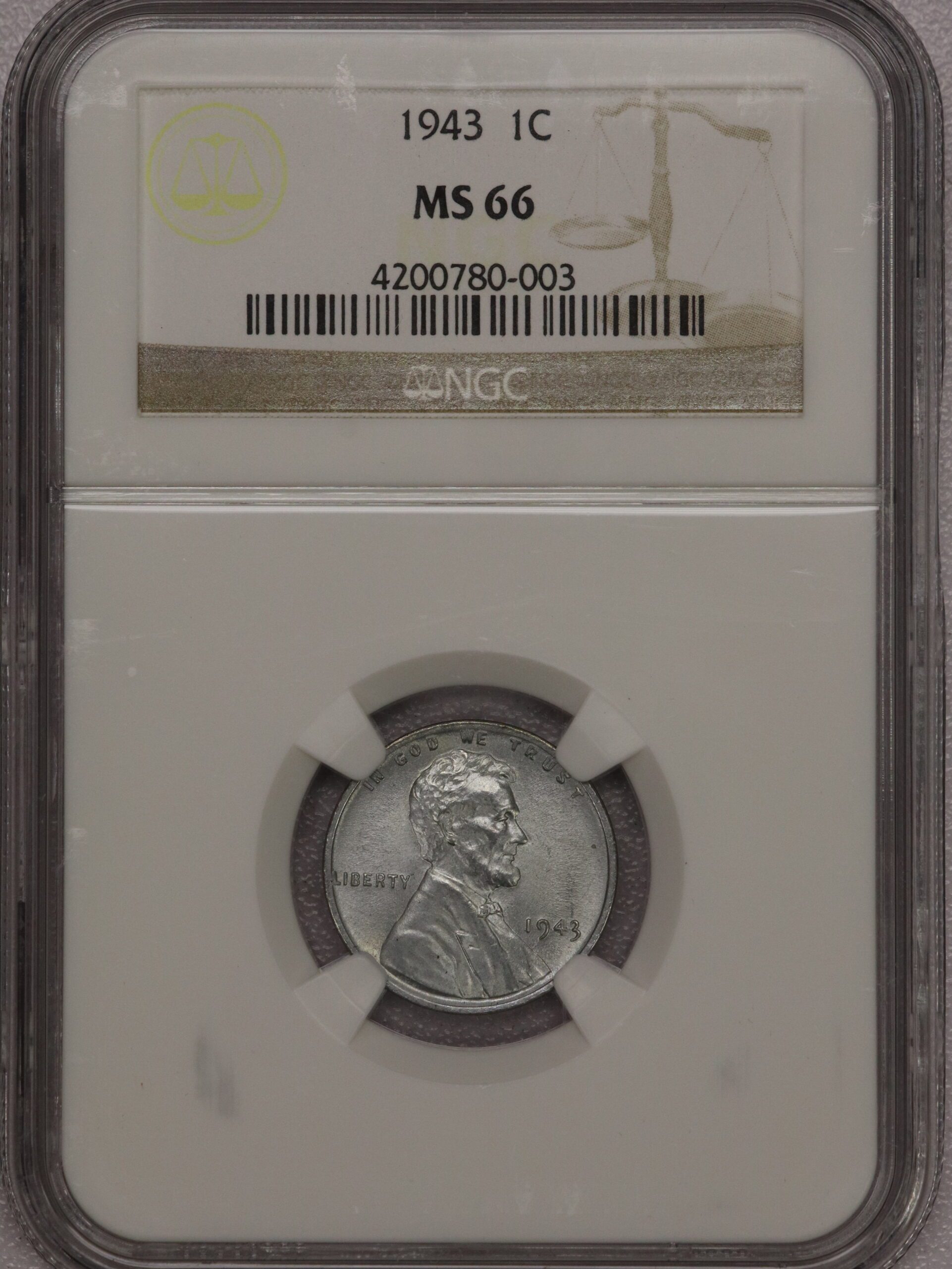 1943 Lincoln Cent NGC MS66 – Portsmouth Coin & Currency Co